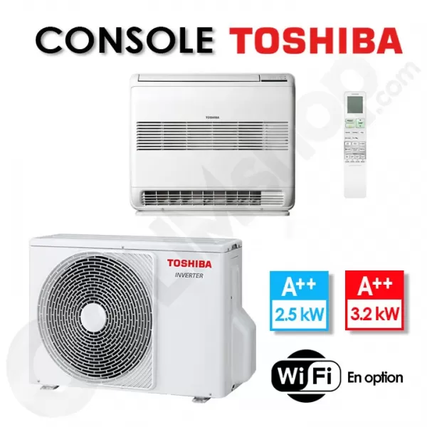 Console Double Flux clim Toshiba RAS-B10J2FVG-E et RAS-10J2AVSG-E - 2.5 kW