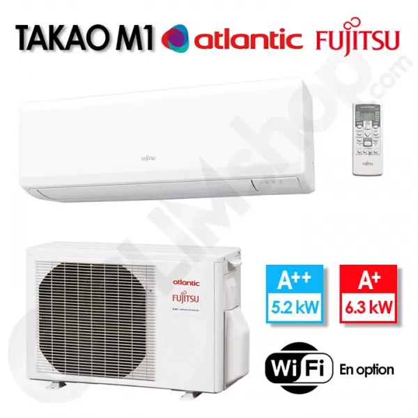Climatiseur Takao M1 Fujitsu Atlantic ASYG 18 KLC.UI et AYOG 18 KLC.UE - 5.2 kW