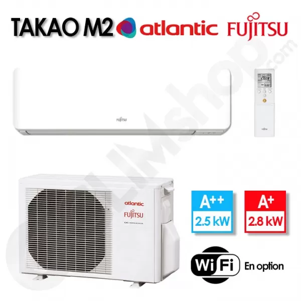 Climatiseur Takao M2 ASYG 09 KMCE.UI et AYOG 9 KMCC.UE - 2.5 kW