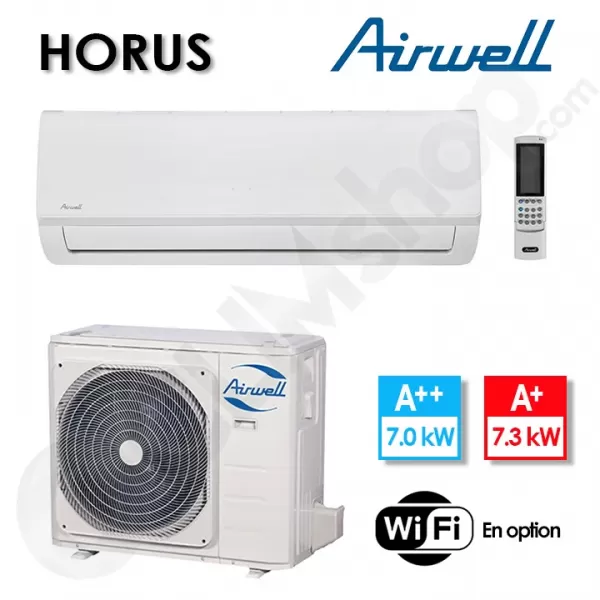 Climatiseur Horus Airwell HDLA-070N-09M25 et YDAA-070H-09M25 - 7.03 kW
