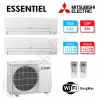 Bi-split clim réversible Mitsubishi Electric Essentiel MXZ-2HA50VF + 1 x MSZ-HR35VF + 1 X MSZ-HR25VF- (5,0 kW)