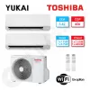 Bi-split Toshiba climatisation RAS-2M18G3AVG-E + RAS-B05E2KVG-E + RAS-B13E2KVG-E (5.2kW)