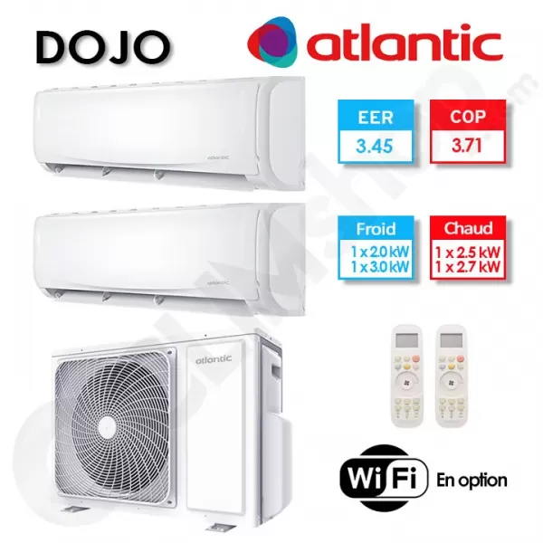 Clim Bi-split Atlantic DOJO 2U 018 NBB.UE + AS 007 DBB.UI + AS 012 DBB.UI - (4.8 KW)