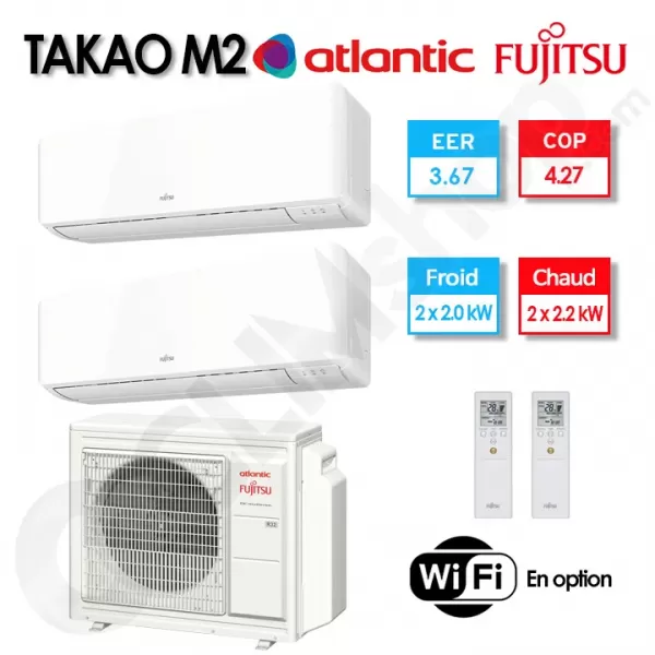 Clim Bi-split Fujitsu Atlantic Takao M2 AYOG 14 KBTA2.UE + 2 X ASYG 7 KMCC.UI - (4 KW)
