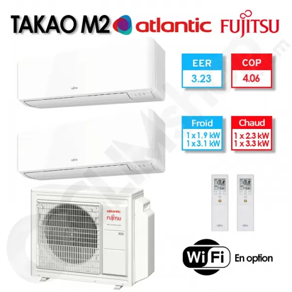 Clim Bi-split Fujitsu Atlantic Takao M2 AYOG 18 KBTA2.UE + ASYG 7 KMCC.UI + ASYG 12 KMCC.UI- (5 KW)