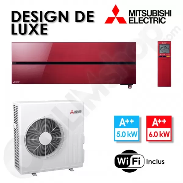 Climatiseur MSZ-LN50VG2R et MUZ-LN50VGHZ2 Rouge hyper heating - Wifi intégré - 5 kW