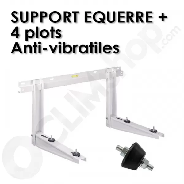 Support équerre de climatisation + 4 plots anti-vibratiles