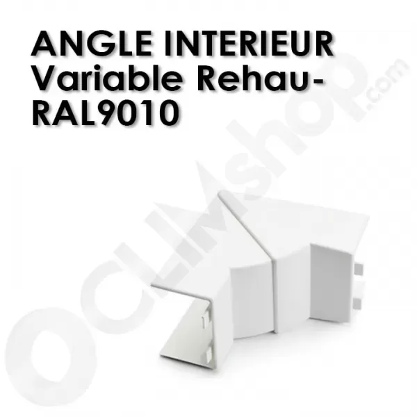 Angle intérieur variable PVC pour goulotte REHAU 60x60 / 90x60 / 110x60 / 150x60mm