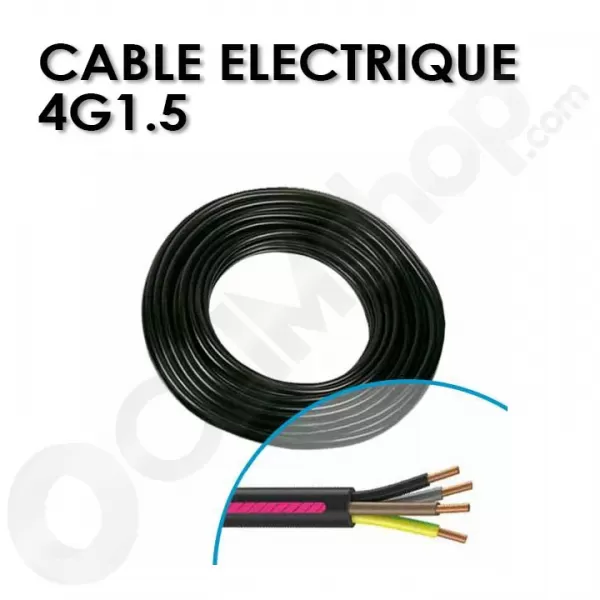 Câble électrique 4G1.5 pour interconnexion d'unités de climatisation de 10 mètres à 50 mètres