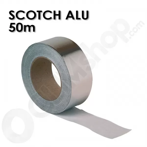 Scotch alu 50 mètres en 50 mm pour réseau d'air de climatisation gainable