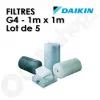 Filtres G4 pour reprise d'air de clim gainable Daikin - lot de 5 1000x1000mm Ep. env. 30mm