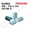 Filtres G4 lot de 5 x 1m2 pour reprise d'air de réseau de climatiseur Toshiba gainable