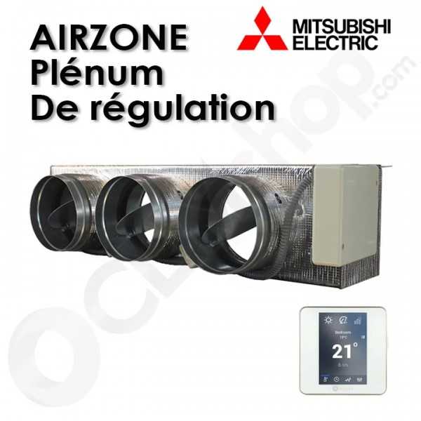 Pack Airzone plénum Easyzone pour gainable Mitsubishi Electric et Thermostat radio Bluezero 2 à 6 zones