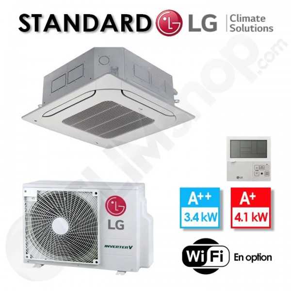 Climatisation Cassette R32 LG Standard CT12F.NR0 / UUA1.ULO avec télécommande infrarouge- 3.4 kw