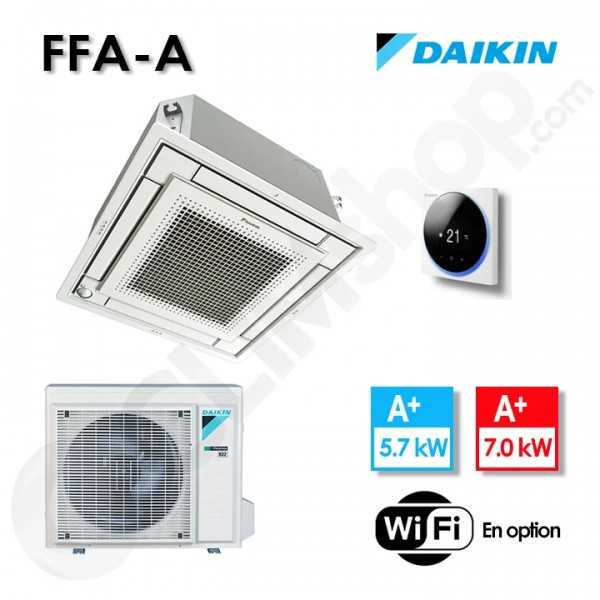 Climatisation Cassette Daikin Sky Air Advance series 600 x 600 FFA60A9 / RXM60R avec télécommande BRC1H52W - 5.7 kw