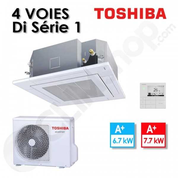 Clim Cassette Toshiba 4 voies 840 x 840 DI Serie 1 RAV-HM801UTP-E / RAV-GM801ATP-E avec télécommande RBC-AMSU52-E - 6.7 kw