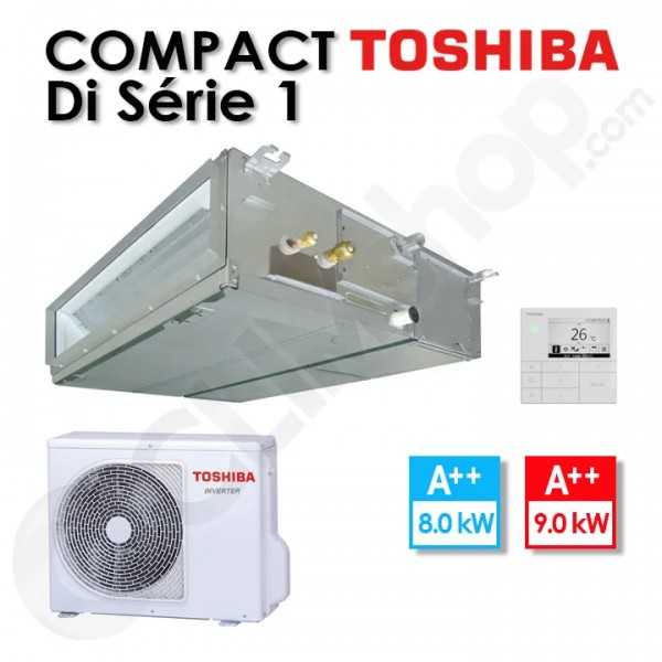 Gainable compact Toshiba DI série 1 RAV-HM901BTP-E / RAV-GM901ATP-E avec télécommande RBC-AMSU52-E - 8 kw