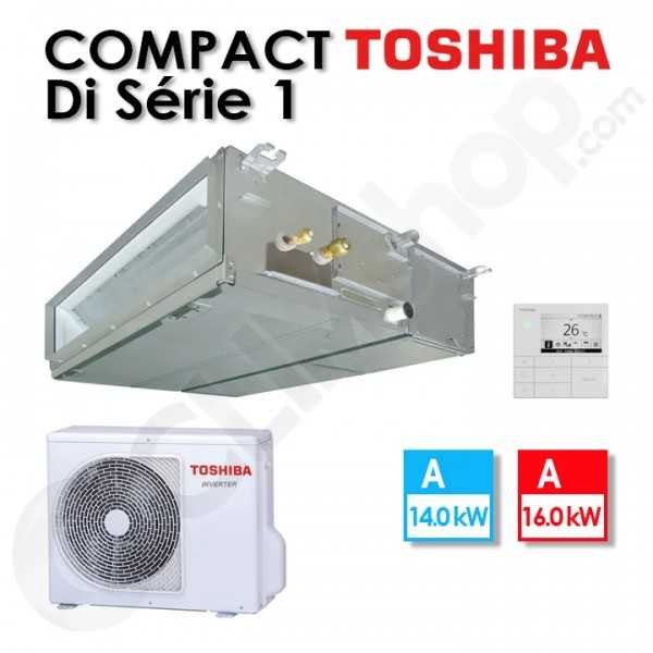Gainable compact Toshiba DI série 1 RAV-HM1601BTP-E / RAV-GM1601ATP-E avec télécommande RBC-AMSU52-E - 14 kw