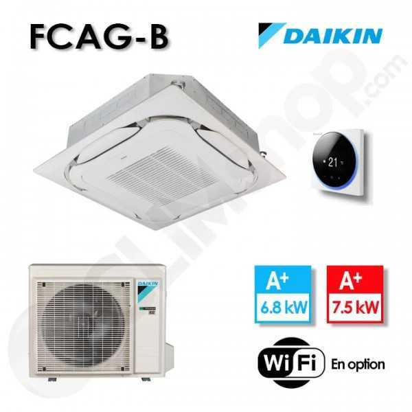 Climatisation Cassette Daikin  Sky air Active Series 8 voies FCAG71B / ARXM71R avec télécommande BRC1H52W - 6.8 kw