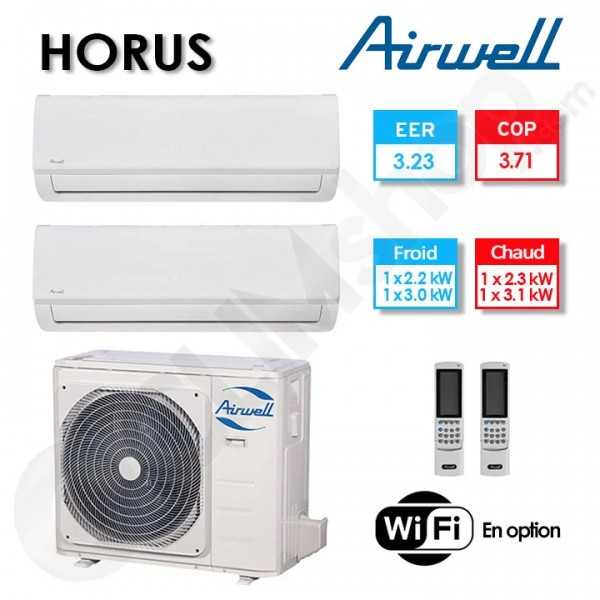 Bi-split Airwell climatisation ZDAA-2050-09M25 + HDLA-025N-09M25 + HDLA-035N-09M25