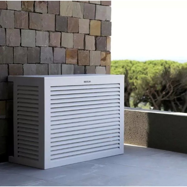 Cache climatiseur extérieur alu blanc
