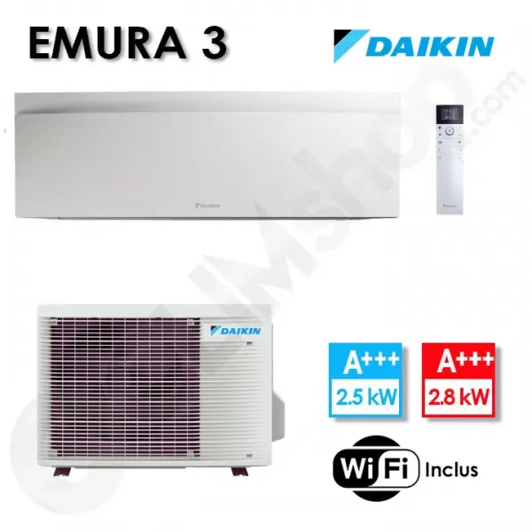 Climatiseur FTXJ25AW et RXJ25A Blanc - Emura 3 Daikin - 2.4 kW