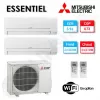 Bi-split clim réversible Mitsubishi Electric Essentiel MXZ-2HA40VF + 2 x MSZ-HR25VF - (4,0 kW)