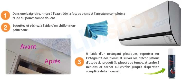 Nettoyage façade et plastique clim